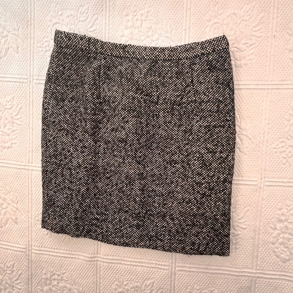 Michael Kors Black White Tweed Wool Blend Pencil Skirt Size 6